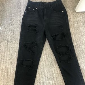 Black Ripped Boyfriend Jeans